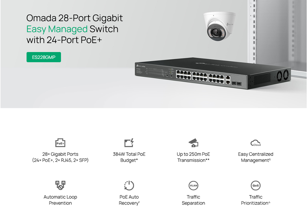 ES228GMP – 28-Port Gigabit PoE+ Easy Managed Switch