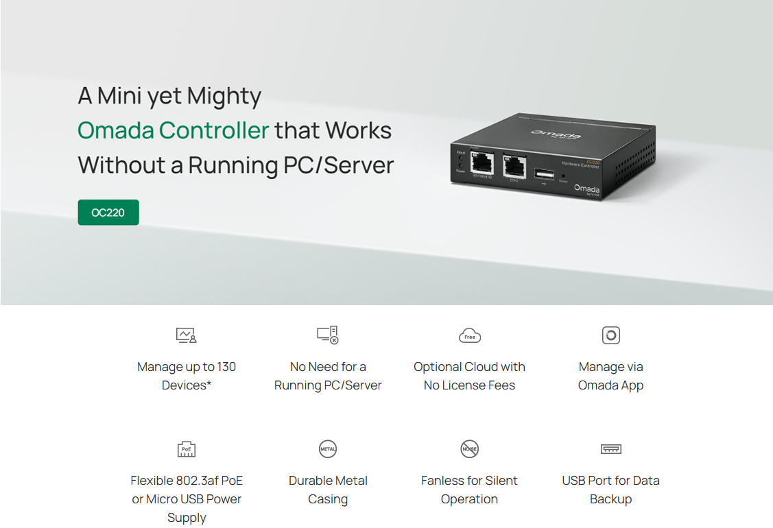 OC220 – Omada Small/Medium Enterprise Controller